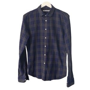 Brooklyn Tailor #358 Blue Plaid Men's Button Down Shirt Size 03